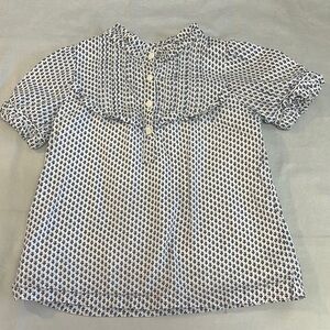 GAP Blue and White Blouse with Peter Pan Collar
